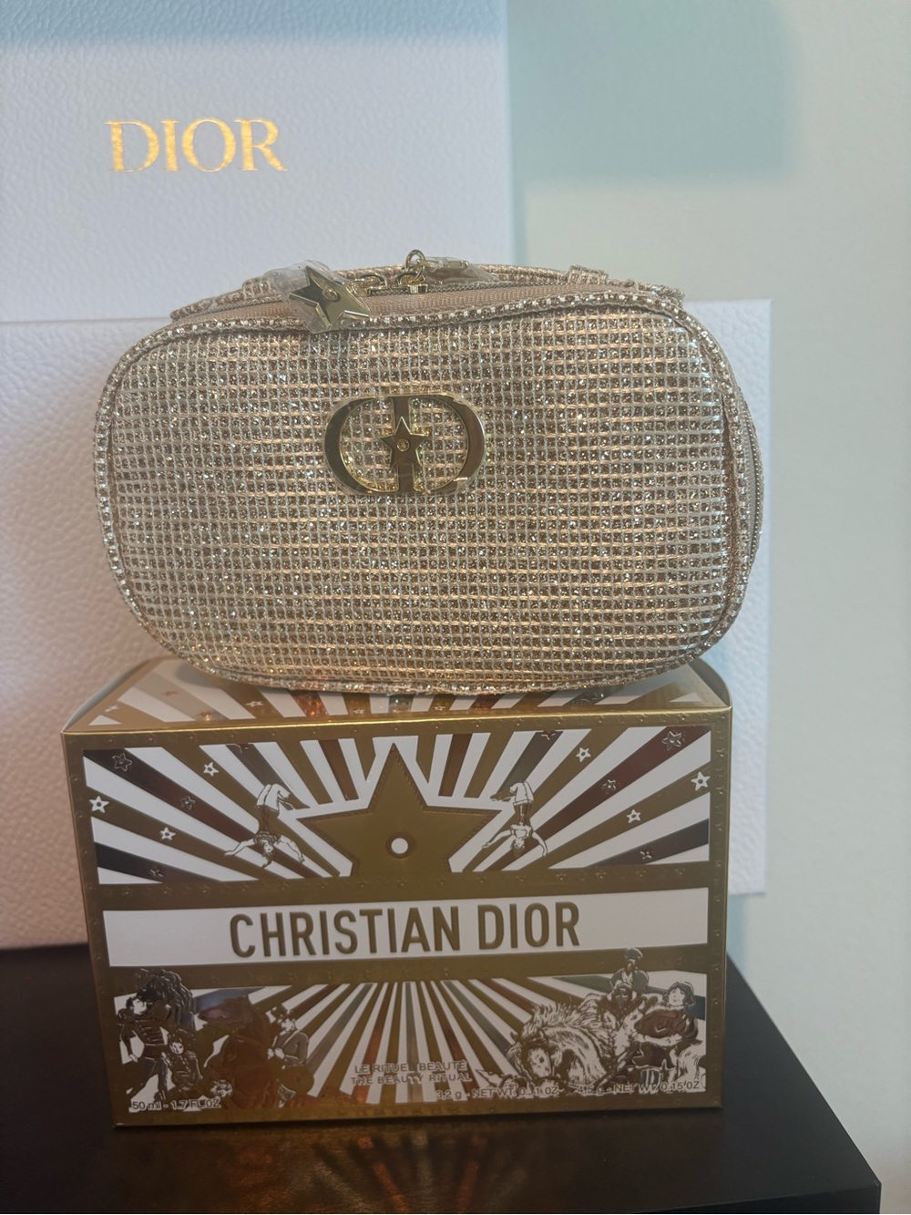 Dior Gold Crystal Mini Cosmetic Case